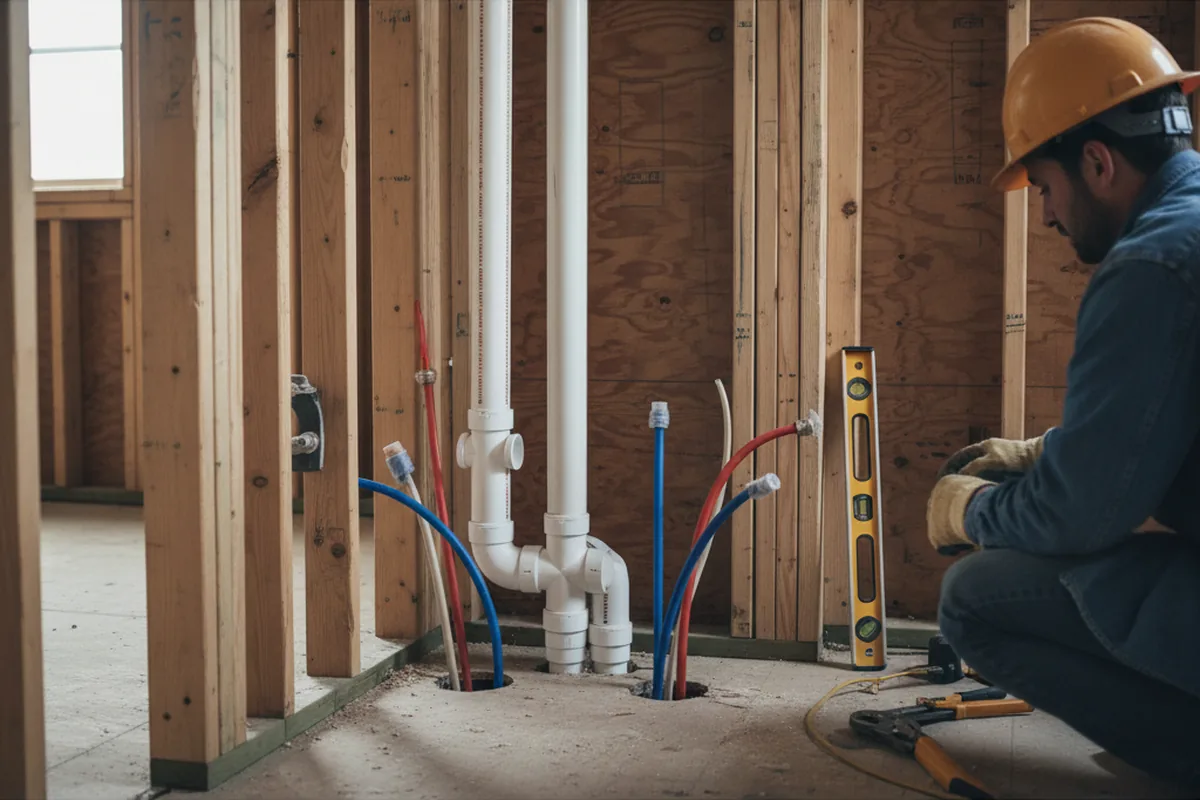 Drain and supply rough-in during Drain Cleaning in Foothill Ranch
