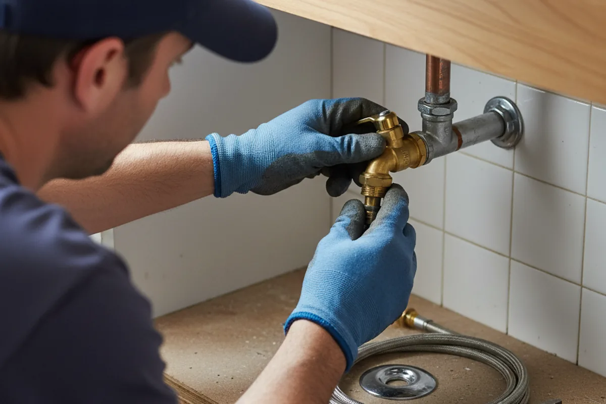 Shutoff valve and fitting work during Repiping in Foothill Ranch